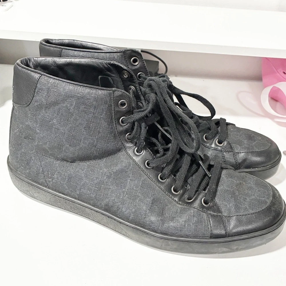 Gucci Men’s Guccissima GG Supreme Brooklyn High-Top Sneakers‎ Size 10